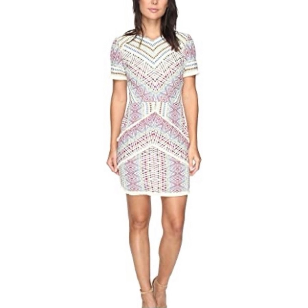 Adelyn Rae Jaylene Woven Jacquard Sheath Dress Sz-M - Picture 1 of 12